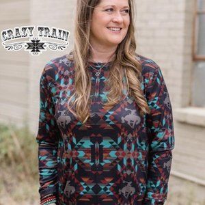 NEW Aztec Bronc Top, Cowboy Southwestern Shirt